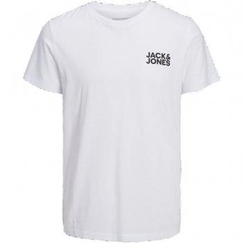 Camiseta de manga corta JACK AND JONES con logo corporal para hombre en color blanco