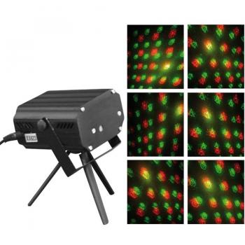 Proyector Láser Navideño 6 Motivos Colores Rojo y Verde para Interior hasta 5 Metros