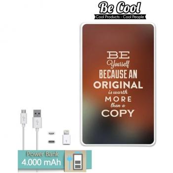 Becool® - Batería Externa Power Bank 4000 mah + Gratis 1 cable USB-MicroUsb