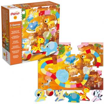 Puzzle y tabla de juegos 3 games My Savannah