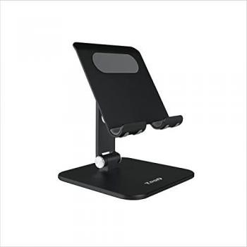 TOOQ PH-Hermes-Noche - Soporte de Sobremesa Ajustable para Tablet de hasta 13, Plegable de Aluminio, Color Negro