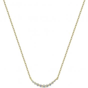 Collar de plata bañada en oro Itemporality SNL-201-151-UU con circonitas blancas en la parte central