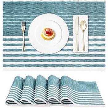 OUME Manteles Individuales de Mesa Lavable Antimanchas Antideslizante Resistente Al Calor PVC Vinilo Salvamanteles Individuales