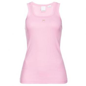 Pinko Women's Sleeveless Cotton Elastane T-Shirt in Pink, Size M