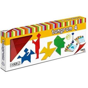 Cayro - 4 Tangram de Madera - Juego de ingenio - Desarrollo de Habilidades cognitivas e inteligencias múltiples - Juego de Mesa - Juego Educativo -