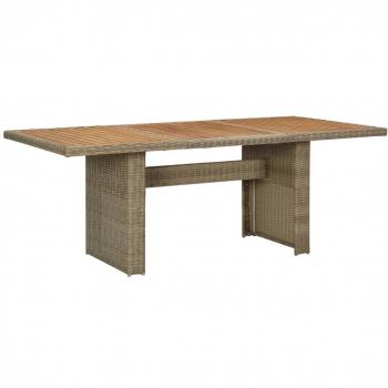 vidaXL Garden Dining Table Brown 200x100x74 cm Poly Rattan
