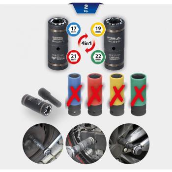 Juego de 4 en 1 de Llaves de Impacto Brilliant Tools, 2 Piezas