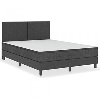 Cama box spring tela gris oscuro 160x200 m