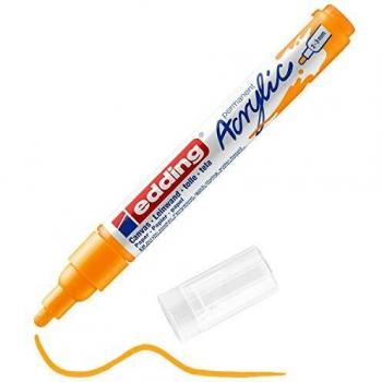 edding 5100 marcador acrílico de trazo medio - amarillo sol - 1 rotulador acrílico resistente al agua - punta redonda 2-3 mm - pintura acrílica para lienzo, papel kraft, madera y piedra