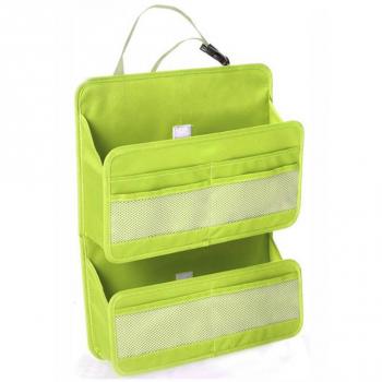 Organizador de respaldo para asiento de coche, bolsa de almacenamiento de viaje con varios bolsillos, color verde