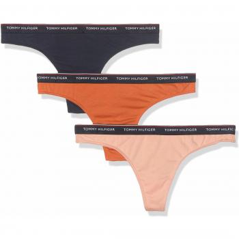 Tommy Hilfiger 3P Thong, Braguita para Mujer, Multicolor