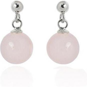 Pendientes Luxenter Coleki de aleación de metal y cuarzo rosa con acabado en baño de rodio