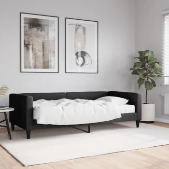 Sofá cama con colchón negro 90x190 cm en tela Vidaxl