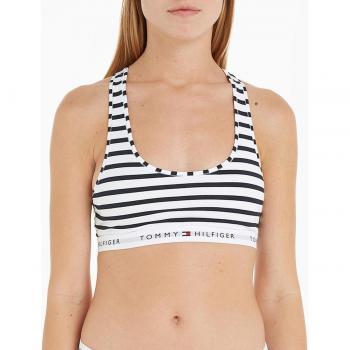 Sujetador Tommy Hilfiger Bralette Icons de rayas marineras azul oscuro y blanco, talla S