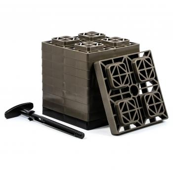Camco 2x2 Brown Leveling Blocks with T-Handle - 10-Pack