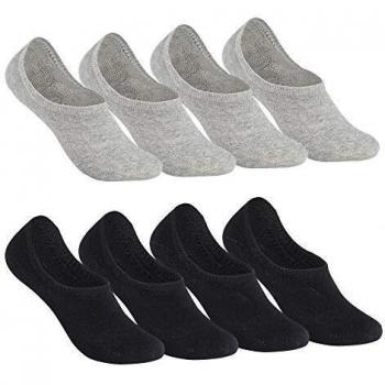 Falechay Calcetines Invisibles Tobilleros Mujer hombre 8 Pares-Negrogris 47-50