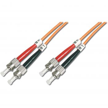 Cable de conexión DIGITUS LWL OM2 - Cable de fibra óptica de 7 m ST a ST - LSZH - Duplex Multimodo 50/125µ - 10 GBit/s - Naranja