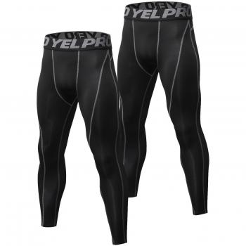 Niksa 2 Piezas Pantalones de Compresión Mallas Hombre Secado Rápido Leggings para Running, Yoga,Fitness