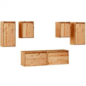 Mueble de TV 6 piezas madera maciza de pino vidaXL