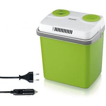 Severin KB 2922 Nevera Eléctrica Portátil con Función de Enfriamiento y de Preservación del Calor, 19 L, Incl. 2 Tomas de Corrient: 220-240 V / 12 V Dc, Verde - Gris