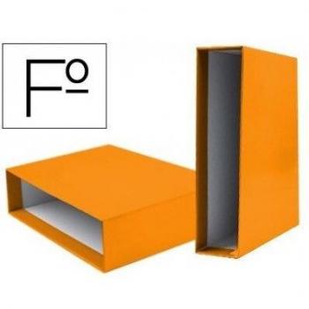 CAJA ARCHIVADOR LIDERPAPEL DE PALANCA CARTON FOLIO DOCUMENTA LOMO 82MM COLOR NARANJA