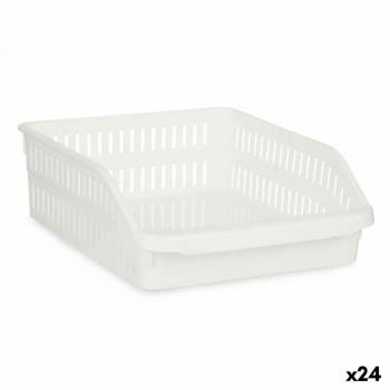 Organizador para Nevera Blanco Plástico 26 x 9,3 x 30,5 cm (24 Unidades) - Kinvara