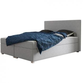 Cama Continental Memphis 137 Doble Tapizada con Somieres, 140x200 cm, Color Gris, Dimensiones 145x207x107 cm