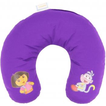 Cojín para coche para niños - en forma de U - Dora la Exploradora - Almohadilla cervical – Violeta