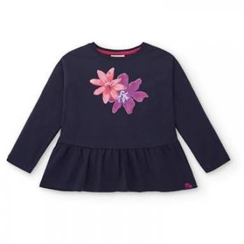 Camiseta Azul Marino con Detalles Florales para Niña Tuc Tuc - Colección Colorfield (Talla 14 años)