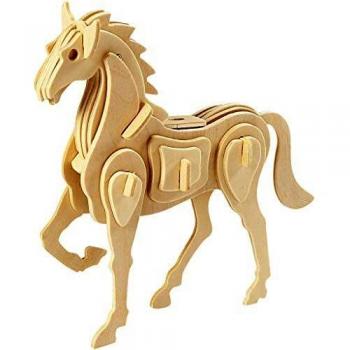 Puzzle 3D de Madera Caballo, 18x4,5x16 cm, 1 Pieza