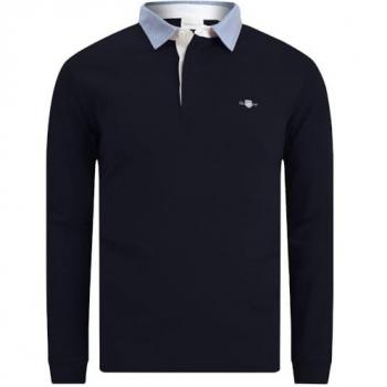 Suéter de Rugby GANT Regular Fit Chambray Azul Oscuro Talla S