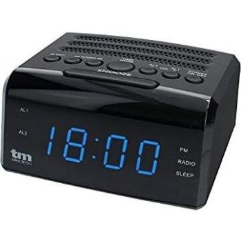 TM Electron TMRAR010 - Radio Reloj Despertador Digital PLL, Color Negro