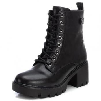 Botín de Mujer XTI 142983 Negro con Cremallera y Cordones, Talla 37