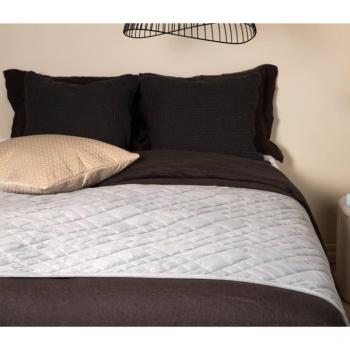 Colcha Jilly Venture Home poliéster 80x260 cm color gris claro y verde