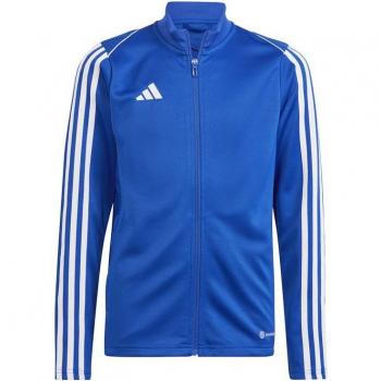 Chaqueta de fútbol adidas Tiro 23 League infantil, material: poliéster reciclado, tecnología AEROREADY para gestión de la humedad, cierre con cremallera completa, bolsillos laterales con cremallera, diseño clásico