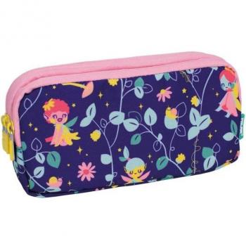 Estuche Milan Fairy Tale con 3 Cremalleras, Diseño en Color Lila, Dimensiones 22 x 11 x 6.5 cm
