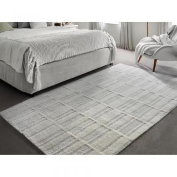 Alfombra de Relieve 100% Lana de Nueva Zelanda Hecha a Mano - 200 x 290 cm - 2000g/m2 - Color Marfil - Modelo Dalila