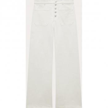 Courrèges White Denim Bootcut Pants, Female, Size: S