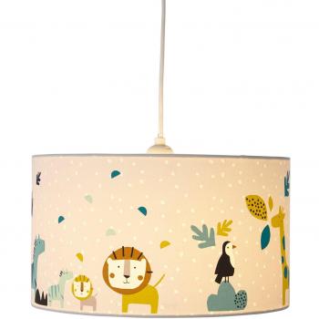 VERTBAUDET Pantalla de lámpara de techo Jungla Beige claro bicolor/multicolor UNICA
