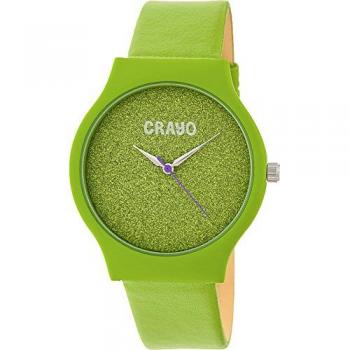 Crayo Glitter Unisex Green Stainless Steel Quartz Watch - One Size