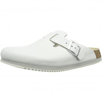 Birkenstock Professional Boston Super Grip Leather Clogs for Adults, White, Size 44 EU