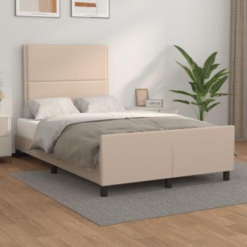Cabecero de cama 120x200 cm en cuero sintético capuchino marrón con diseño en salto