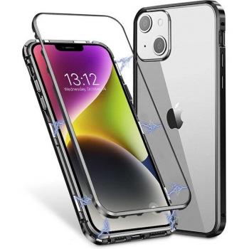 Funda magnética con cristal templado negra para iPhone 14