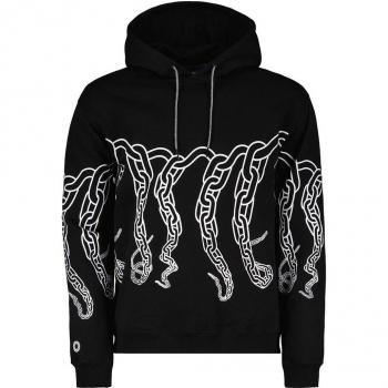 Black XL Lightweight Chain Hoodie for Men