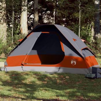 Tienda de campaña familiar iglú impermeable para 6 personas en color azul, verde, gris y naranja