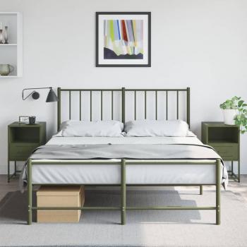 Mesitas de noche vidaXL 2 unidades acero 36x39x60,5 cm Negro, Rosa, Verde - Mesita habitación dormitorio para Salón, Estudio, Mesa Auxiliar