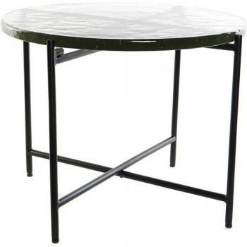 Mesa auxiliar de cristal doble con estructura metálica moderna - DKD Home Decor
