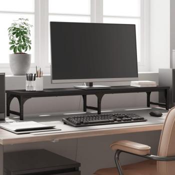 Soporte de Pantalla Estante para Monitor de Madera de Ingeniería en Color Negro, Gris Sonoma y Marrón Roble - Dimensiones 105x23x15.5 cm