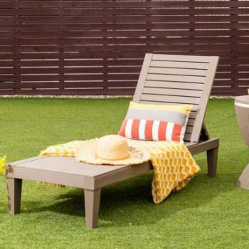Outdoor Chaise Lounge Chair Set with 5-Position Adjustable Backrest (2-Pack)