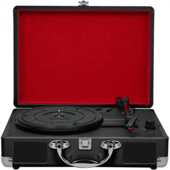 Tocadiscos portátil vintage con altavoces, sonido estéreo para discos de 180/200/300mm